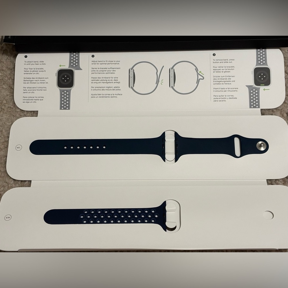Nike Sport Band- Apple Watch 45MM, Size M/L, Mystic Navy
